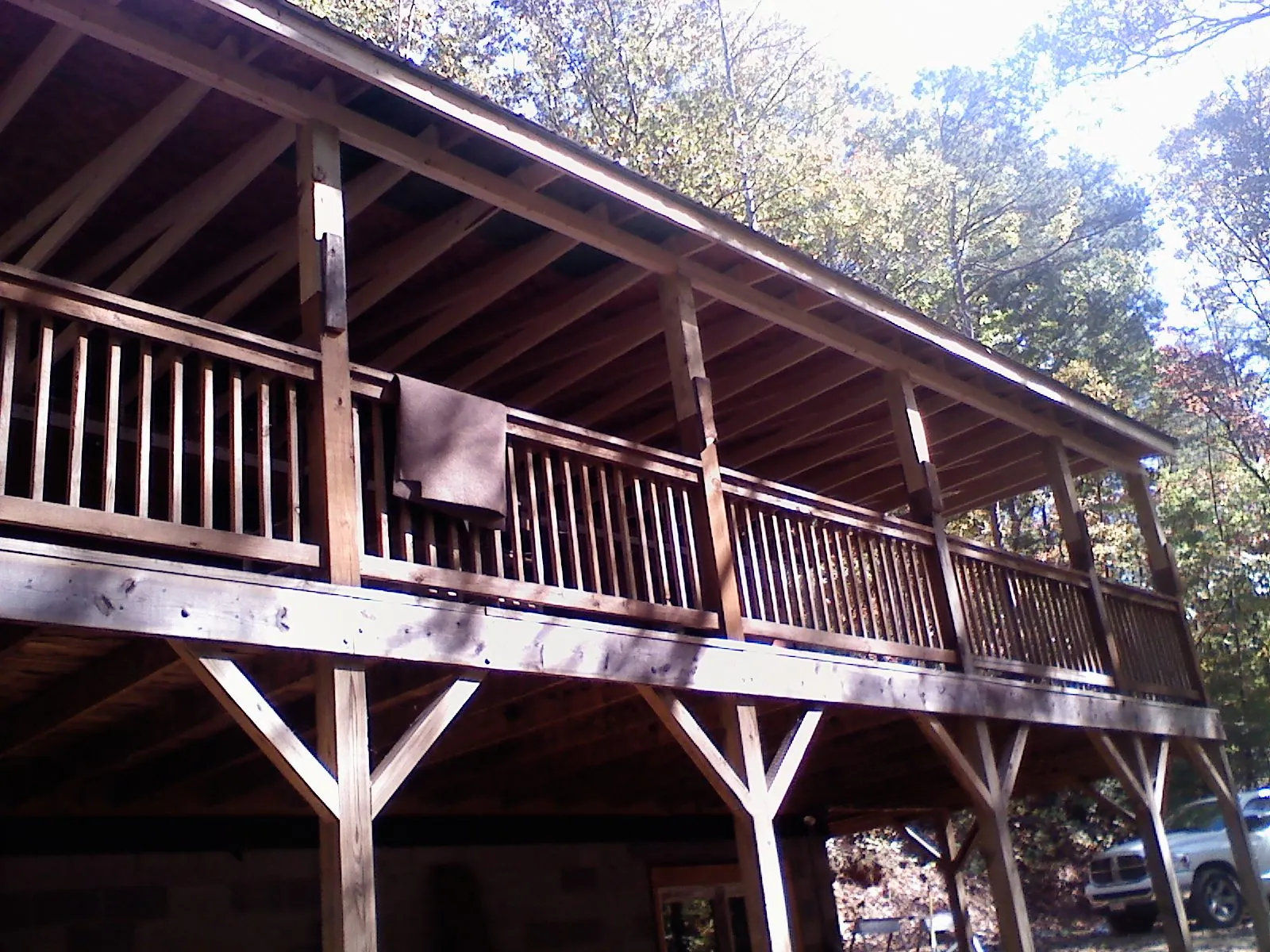 Timber framing under a new elevated porch and deck — Roof Leak Repair in Blauvelt by Roofing Brothers